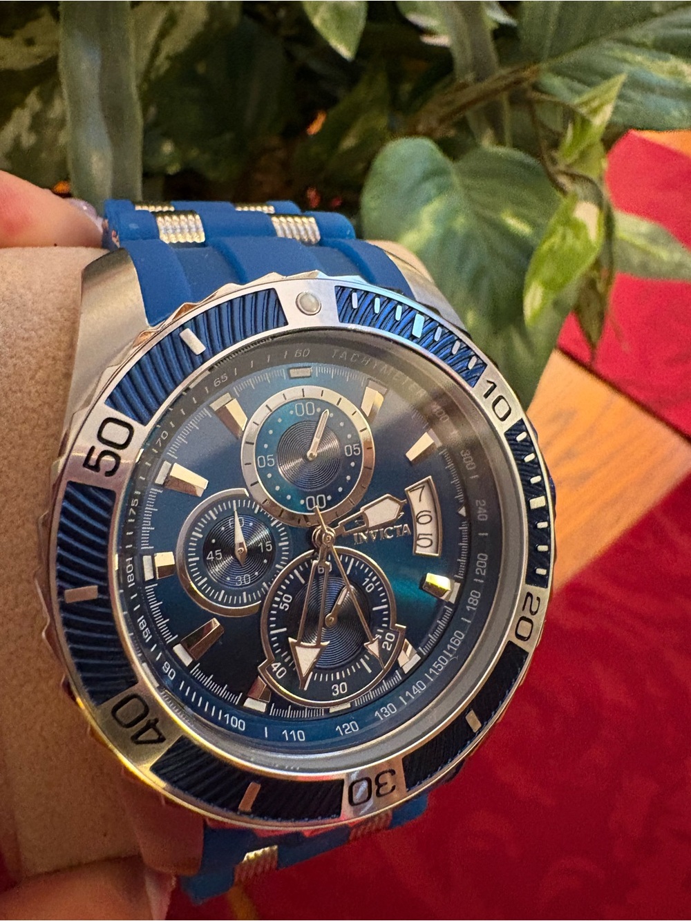 Invicta Blue and Silver Men’s Chronograph Dive Watch